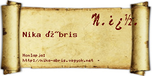 Nika Ábris névjegykártya